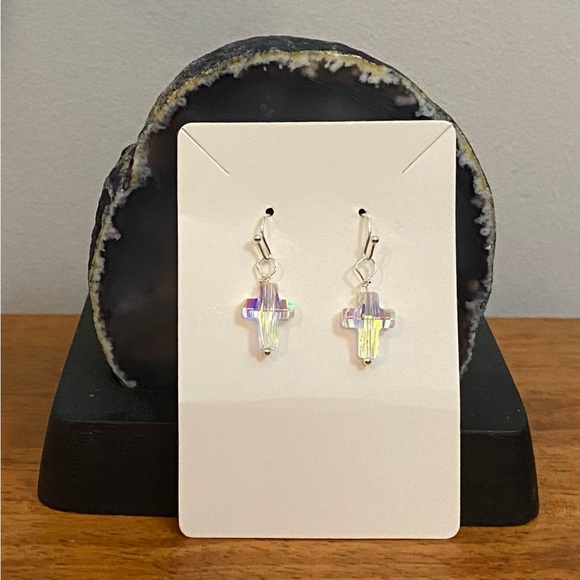 NEW Celestial Crystal Cross earrings NEW - Picture 3 of 4